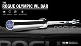 Rogue 28MM IWF Olympic Weightlifting Bar w/ Center Knurl - Bright Zinc