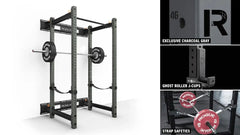 Monster Lite RML-390FULLW Fold Back Wall Mount Power Rack - Charcoal